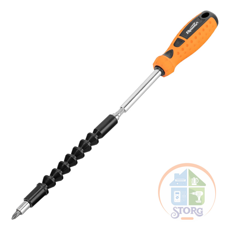Отвертка телескопическая + биты + гибкий привод, 8 пред., PH + SL + Torx, CS, 2к рукоятка// Sparta