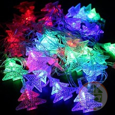 Гирлянда светодиодна S-TORG фигурная "Елочка" 40 Led RGB Многоцветная. черный кабель