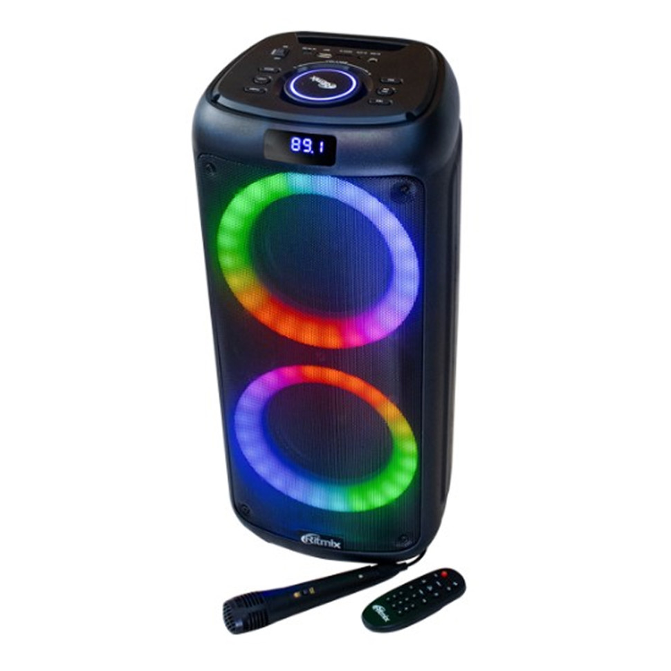 Портативная Bluetooth колонка Ritmix SP-875B Черн., USB Type‑A/microSD/jack 6,3мм, подсв., микрофон