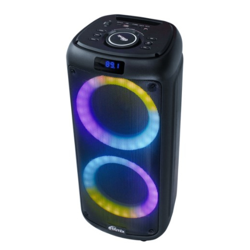 Портативная Bluetooth колонка Ritmix SP-875B Черн., USB Type‑A/microSD/jack 6,3мм, подсв., микрофон