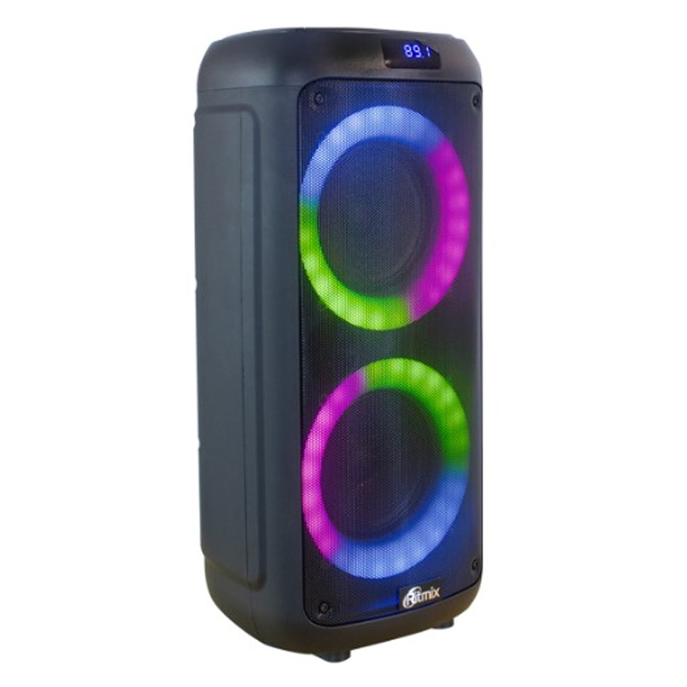 Портативная Bluetooth колонка Ritmix SP-875B Черн., USB Type‑A/microSD/jack 6,3мм, подсв., микрофон