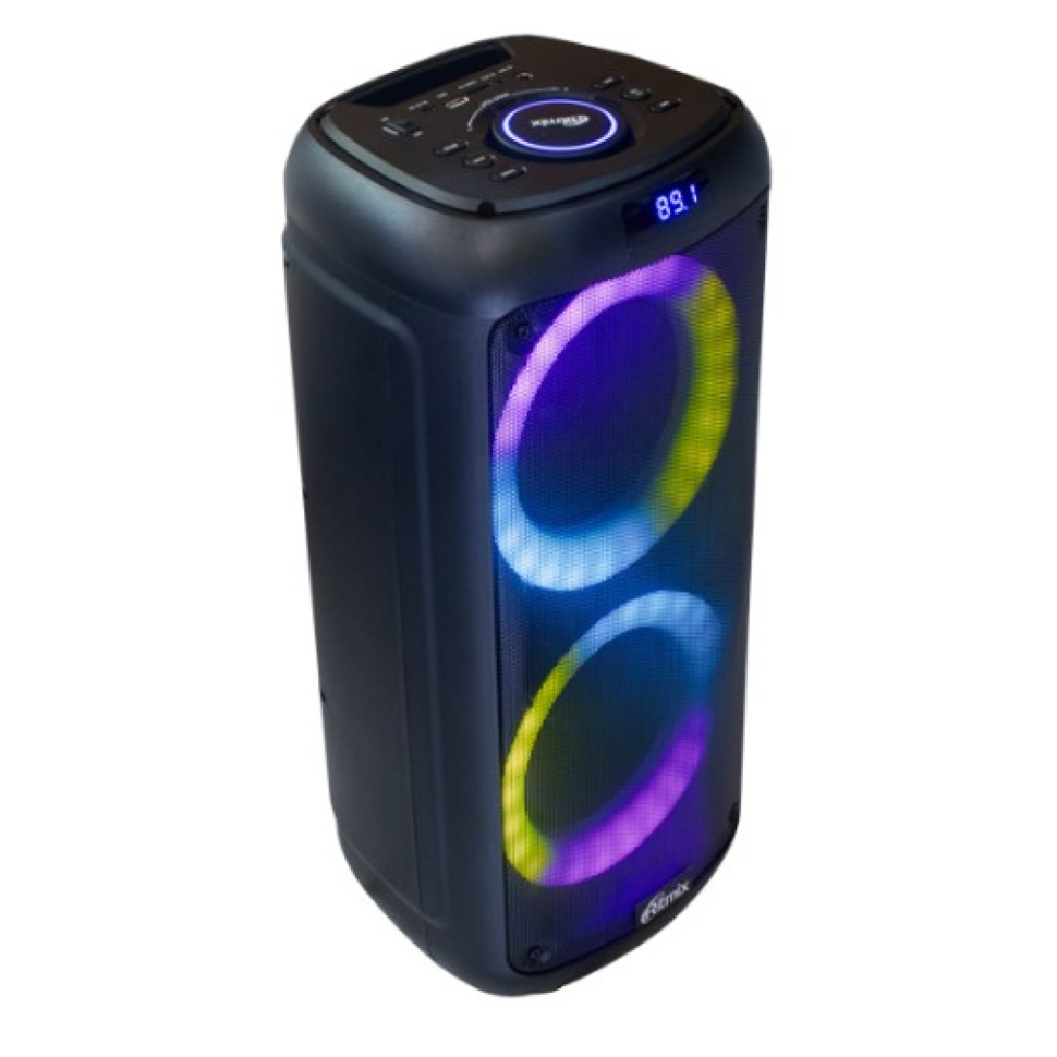 Портативная Bluetooth колонка Ritmix SP-875B Черн., USB Type‑A/microSD/jack 6,3мм, подсв., микрофон