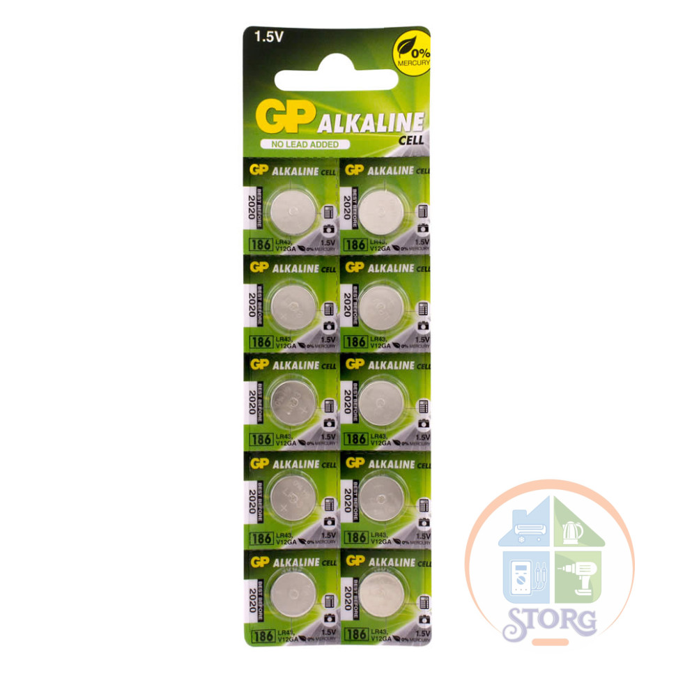 Элемент питания GP Alkaline Cell 186 G12  10/250