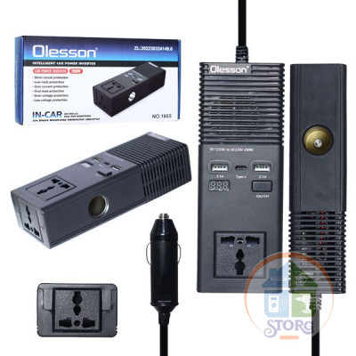 Разветвитель автоприкуривателя 1665 Olesson ( преобразователь 12V>>220V) 200W