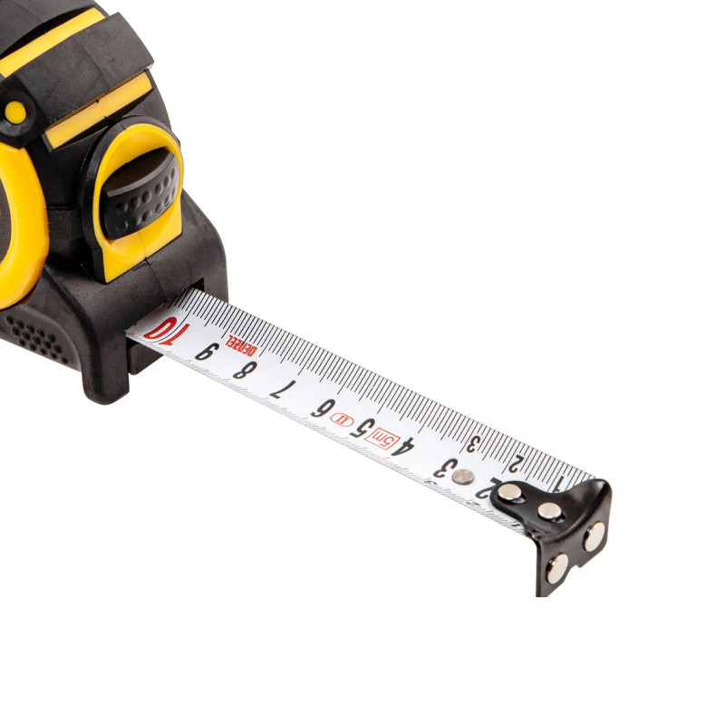 Рулетка Denzel 5м х 25мм, автоматич. фиксац., нейлон. покрытие, магнит. зацеп, двухстор. разметка