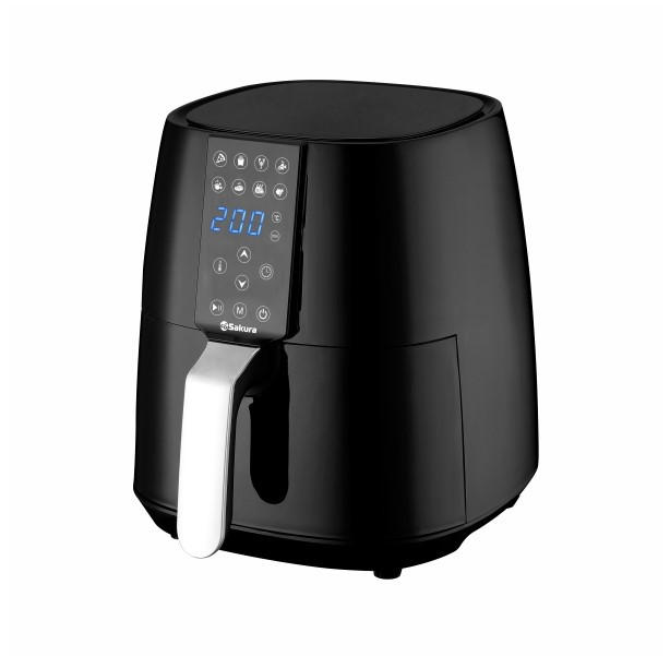 Аэрогриль SAKURA SA-7688BK, Черный, 4л, 1500Вт, 8 реж.,управ. сенсор., LED дисплей, таймер