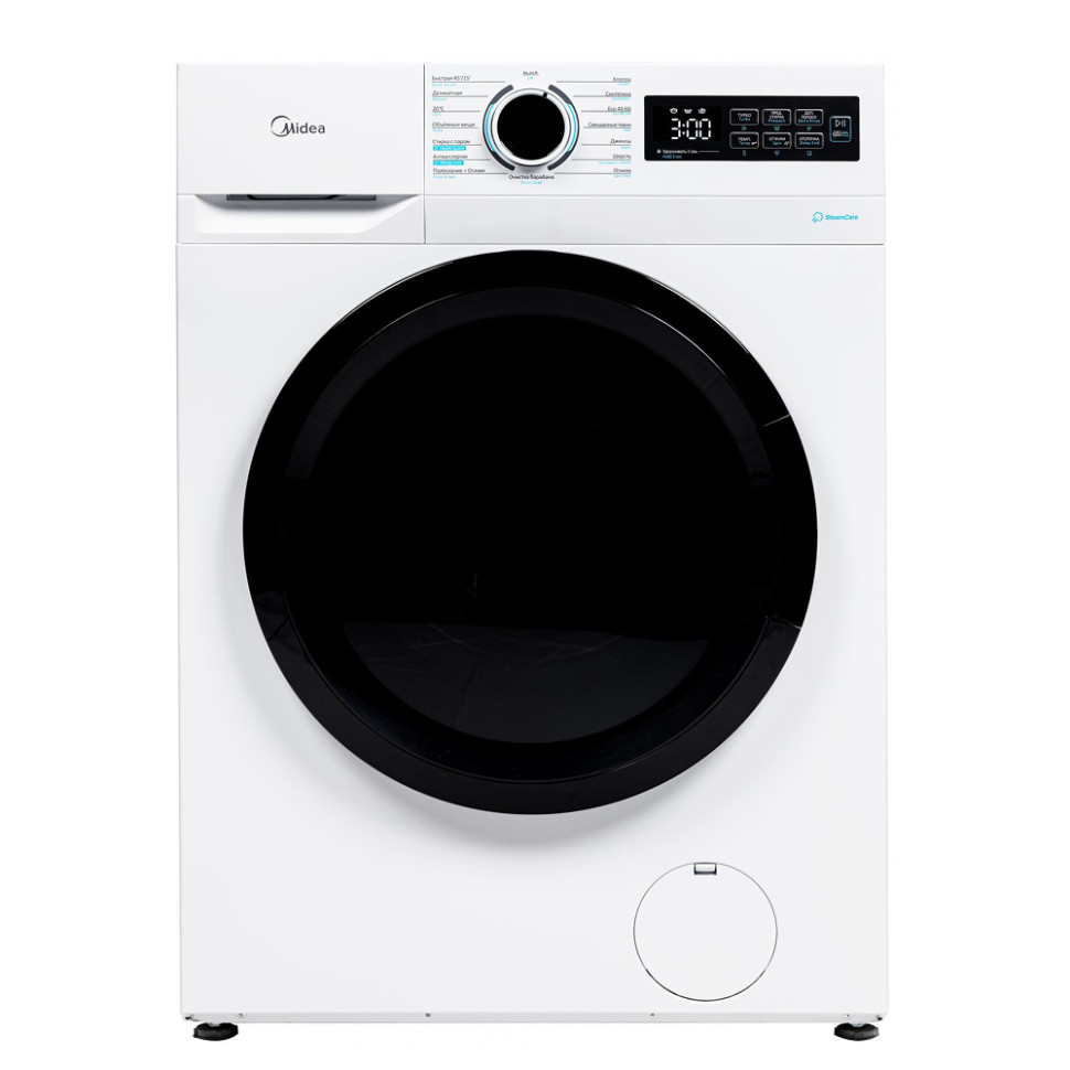 Стиральная машина Midea MF01712BS40/W, Белый, 7кг, инверт.мотор, пар,15 реж., 1200об/мин, 59,5х85х40