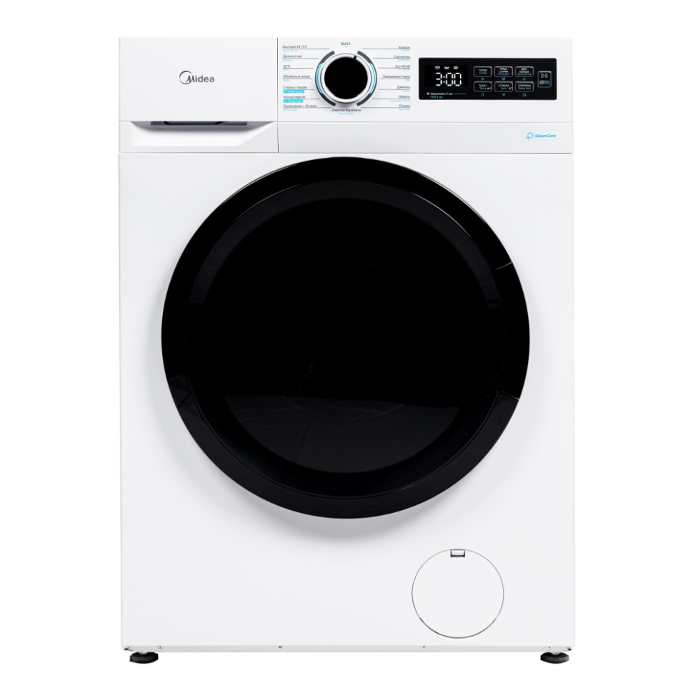 Стиральная машина Midea MF01712BS40/W, Белый, 7кг, инверт.мотор, пар,15 реж., 1200об/мин, 59,5х85х40