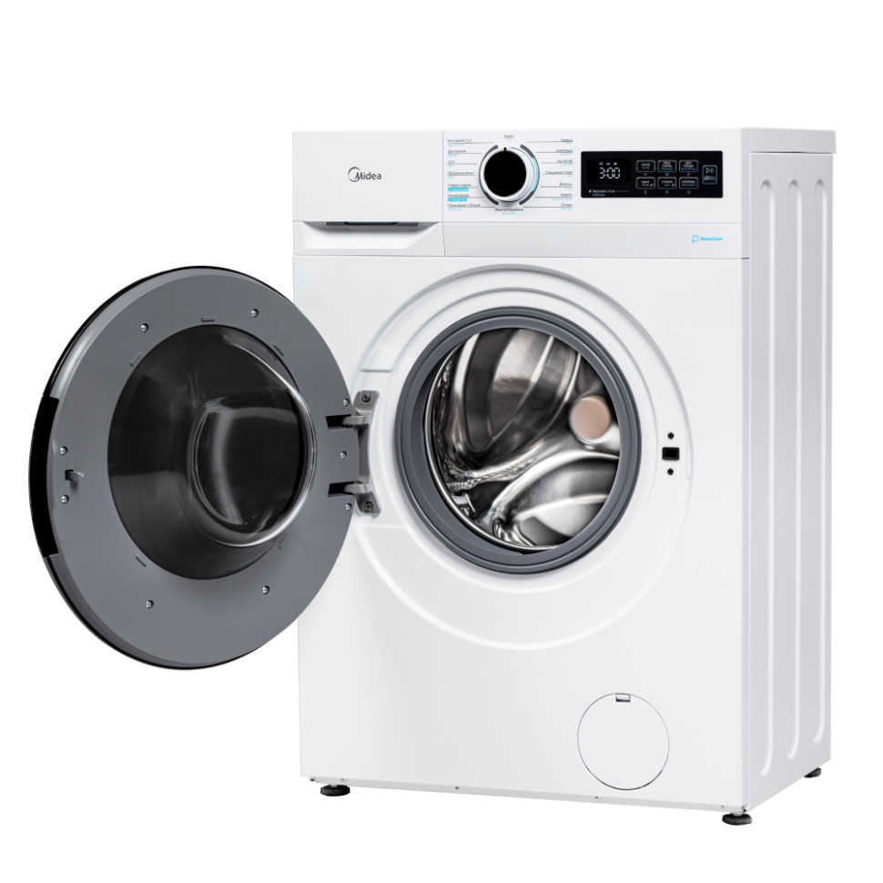 Стиральная машина Midea MF01712BS40/W, Белый, 7кг, инверт.мотор, пар,15 реж., 1200об/мин, 59,5х85х40