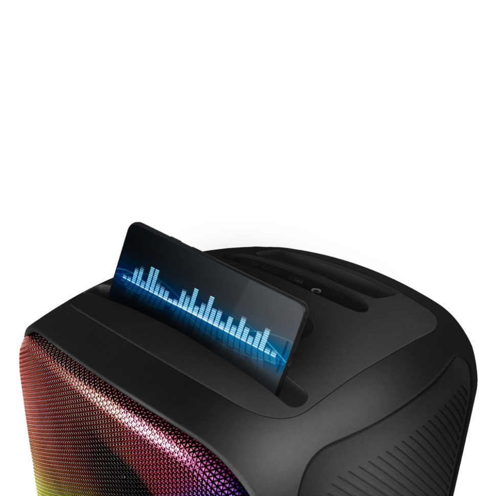 Портативная Bluetooth колонка SVEN PS-555 (Черный, 65Вт (RMS), USB, microSD, пульт, микрофон)