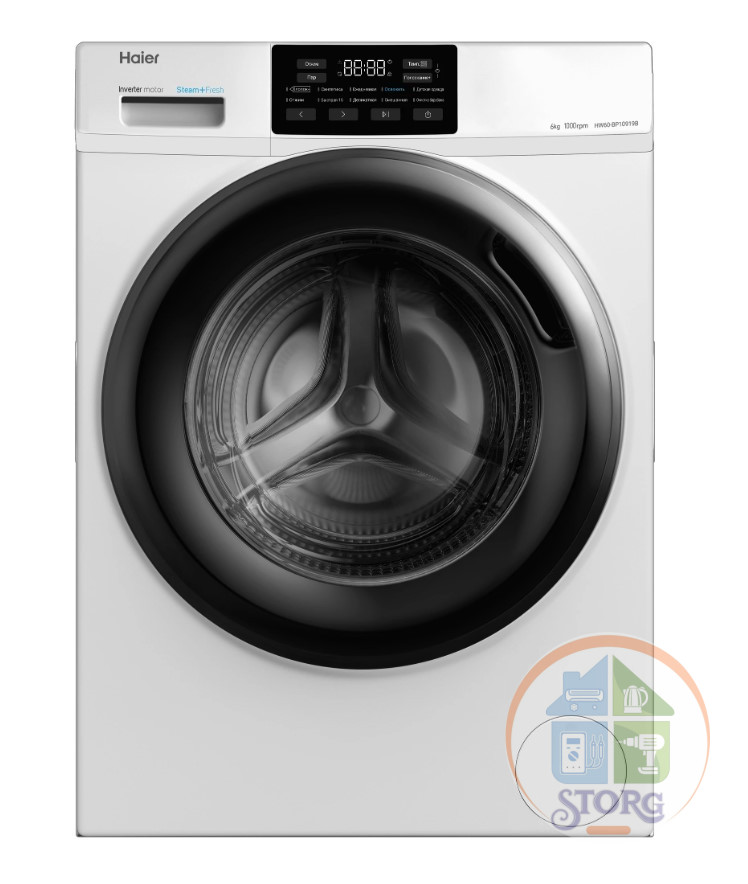 Стиральная машина Haier HW60-BP10919B 6 кг, 1000об/мин, Инверторный мотор , Пар