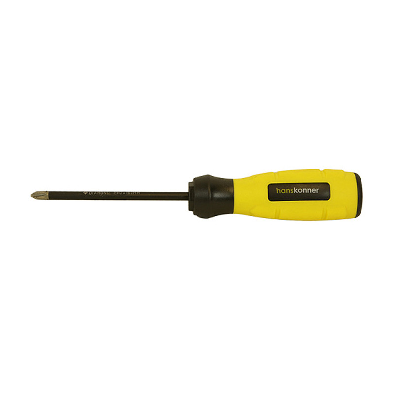 Отвертка крестовая Hanskonner HK1040-16-PH2-100 2x100 АЛМАЗН. НАКОНЕЧ, твердость 59 HRC, S2