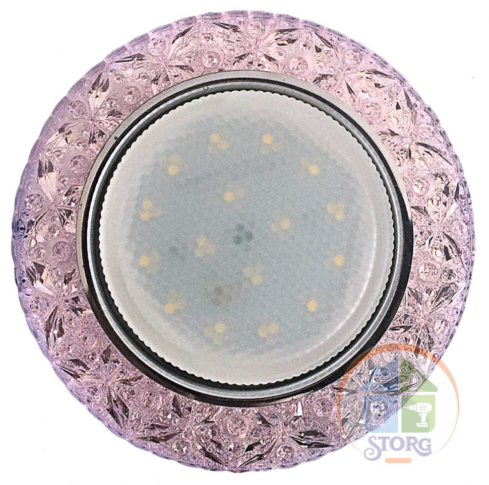 Светильник потолочный встраиваемый GX53 DECOR Венеция, цвет: светло-розовый/хром, Спутник