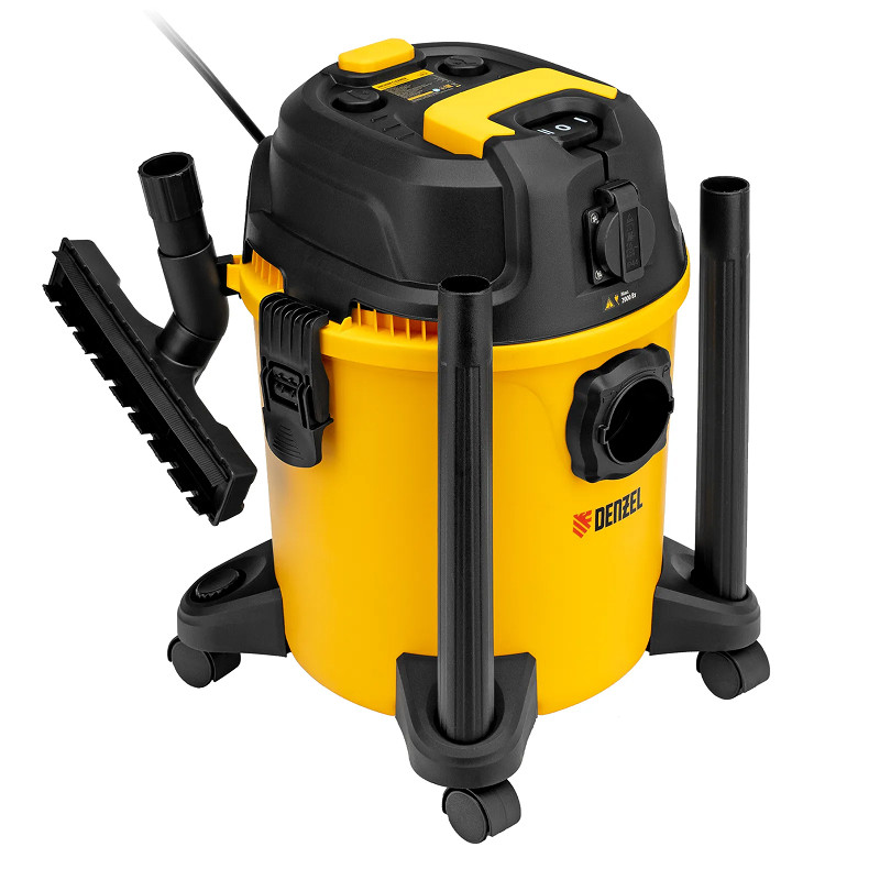 Пылесос строительный  Denzel RVC20, 1400 Вт, бак 20 л, шланг 3 м, розетка с автосинхр.