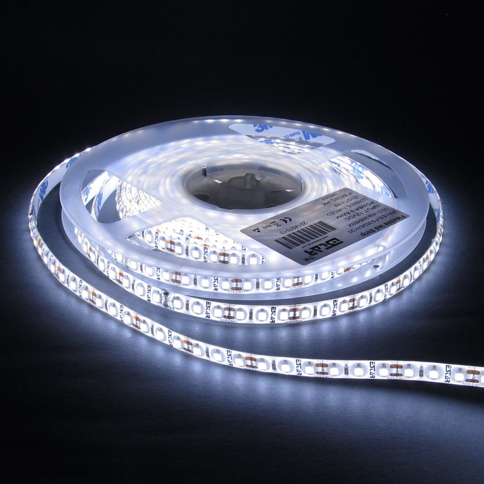 Светодиодная лента LED, силикон REXANT, 8мм,  IP65, SMD 3528, 120 LED/m, 12V, белая (Цена за 5м!)