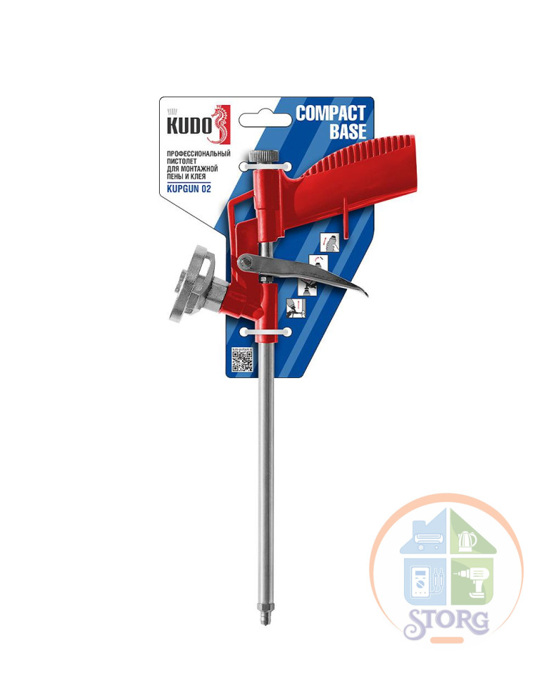 Профессиональный пистолет для монтажной пены и клея KUDO BASE COMPACT