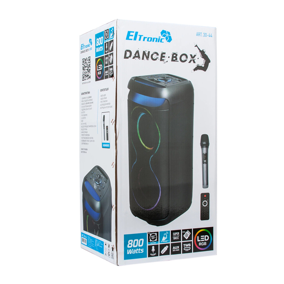 Портативная Bluetooth колонка 06" ELTRONIC 30-44 DANCE BOX 900, динамик 2шт/6.5", микрофон, с TWS