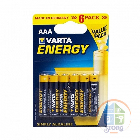 Элемент питания VARTA ENERGY 4103 LR03 BL6 (ХИТ!!!)