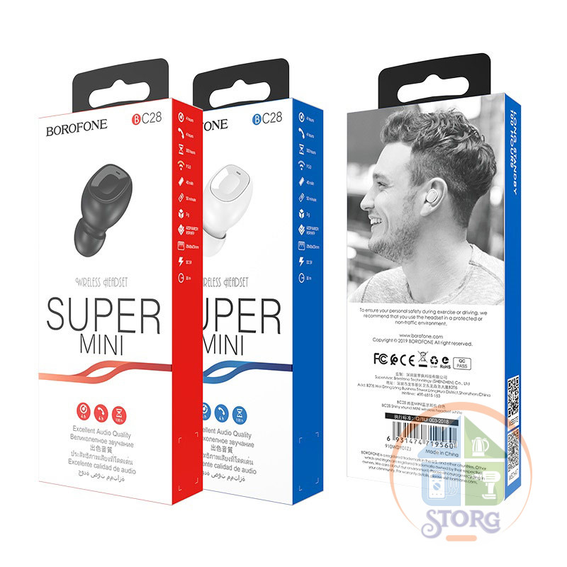 Гарнитура bluetooth Borofone BC28 Shiny sound MINI, white