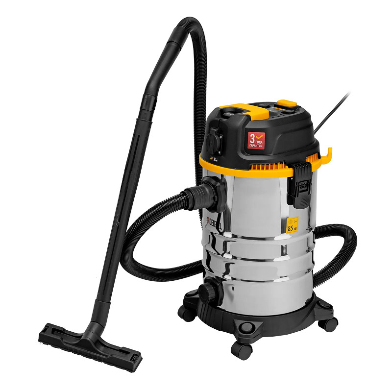 Пылесос строительный  Denzel RVC30, 1400 Вт, бак 30 л, шланг 3 м, розетка с автосинхр.