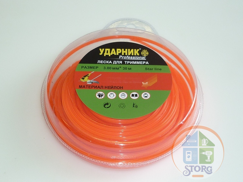 Леска для триммера HEPTAGON (семиугольн) d 2.40.mm*15.m"S-TORG УДАРНИК"/240шт./200шт