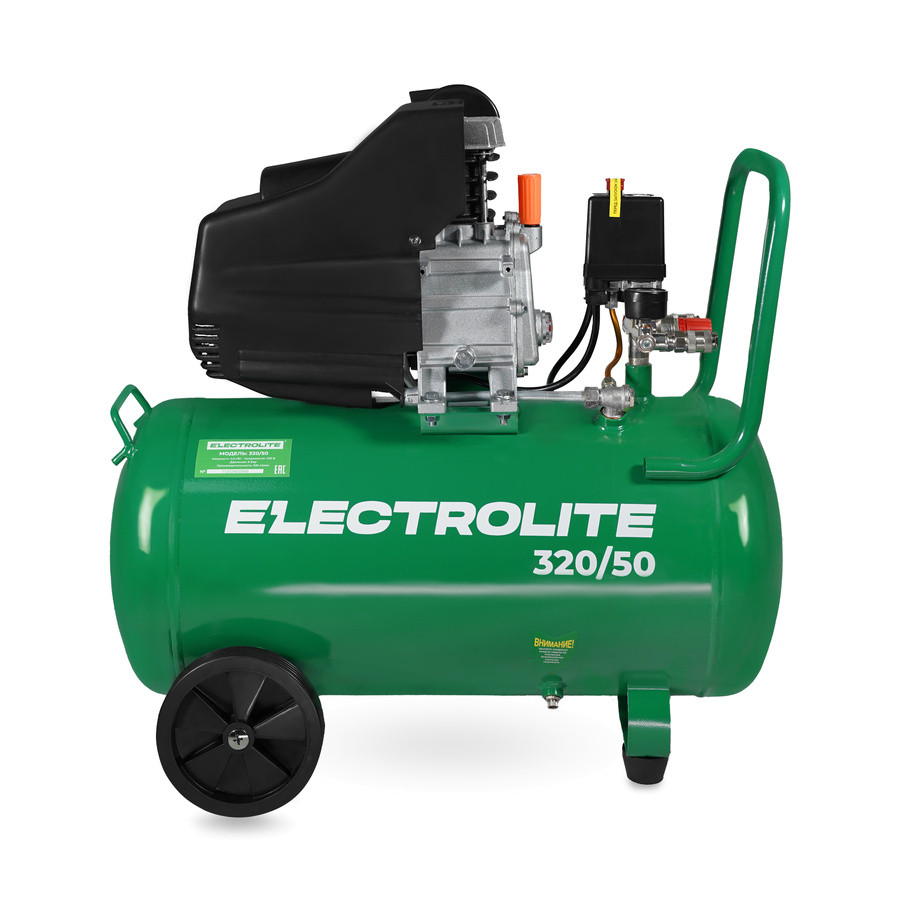 Компрессор масляный коаксиальный ELECTROLITE 320/50 (50л, 2,2кВт, 320л/мин, 8бар, 220В, поршневой) Компрессор масляный коаксиальный ELECTROLITE 320/50 (50л, 2,2кВт, 320л/мин, 8бар, 220В, поршневой)