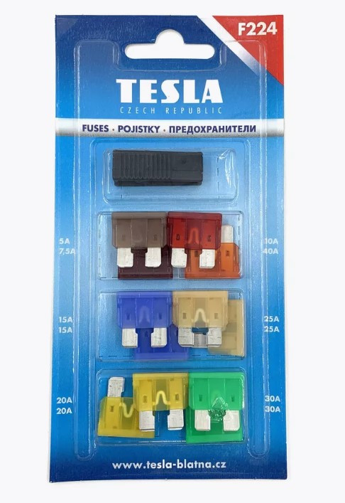 Предохранители флажковые (комплект 5-40 А) Tesla ( Чехия ) / F224 (Микро)