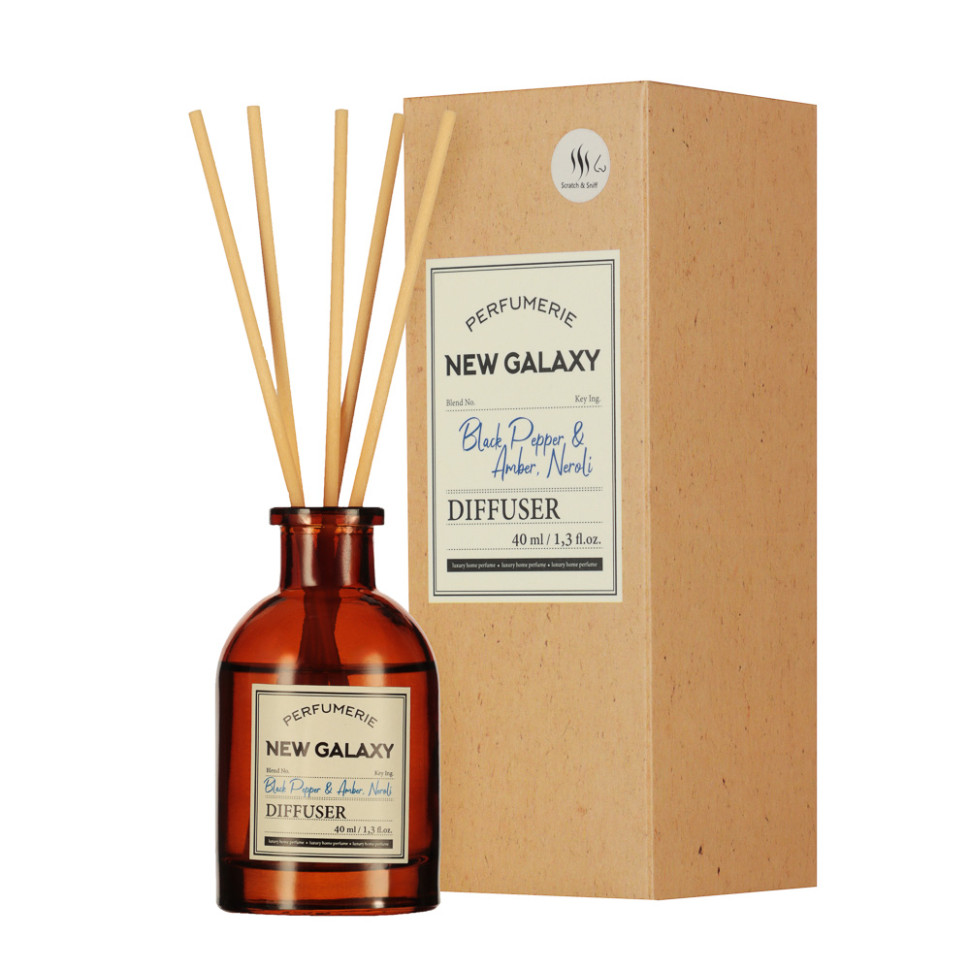 Диффузор NEW GALAXY Perfumerie, Black Pepper & Amber, Neroli, 40мл Диффузор NEW GALAXY Perfumerie, Black Pepper & Amber, Neroli, 40мл