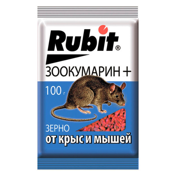 Зерновая приманка "Rubit" Зоокумарин+, от крыс и мышей, 100 г 9317486