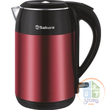 Чайник электрический SAKURA SA-2154MR Premium (Красный/Черный; Мощность 2000Вт; Объем 1.8л; Нерж.ст)