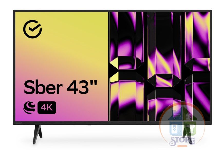 43" Телевизор Sber SDX 43U4010B черный 3840x2160 SMART TV 4К Ultra HD