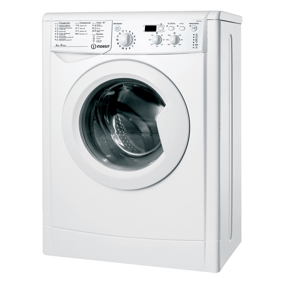 Стиральная машина Indesit IWUD 4105, Белый, 4кг, 16 реж., 1000об/мин, 85х59.5х32