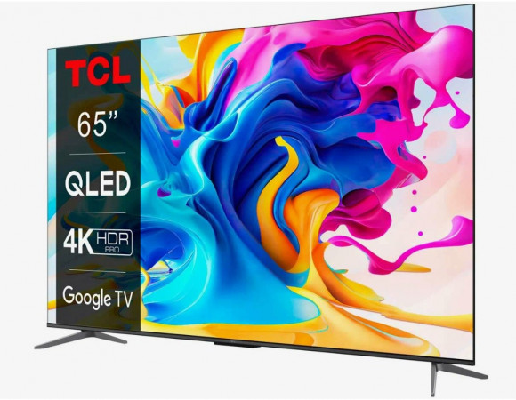 65" Телевизор TCL 65C647 черный QLED 3840x2160, 4K Ultra HD, 60-120 Гц, WI-FI, SMART TV,  Voice cont