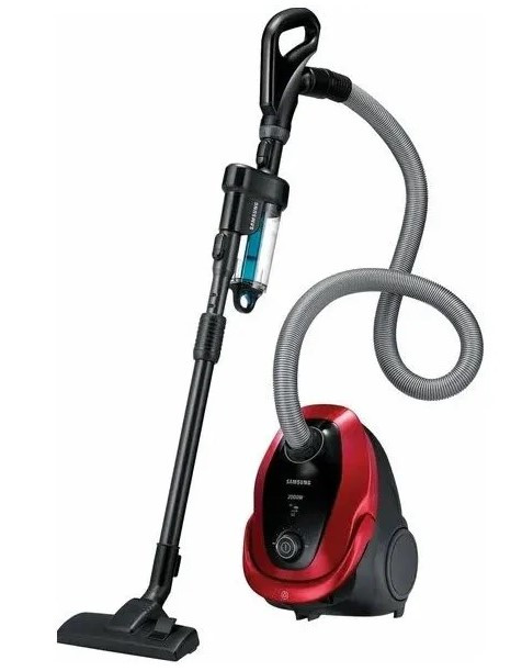 Пылесос SAMSUNG VC20M257AWR Красный, 2000Вт, мешок 2.5л, Фильтр EZClean Cyclone