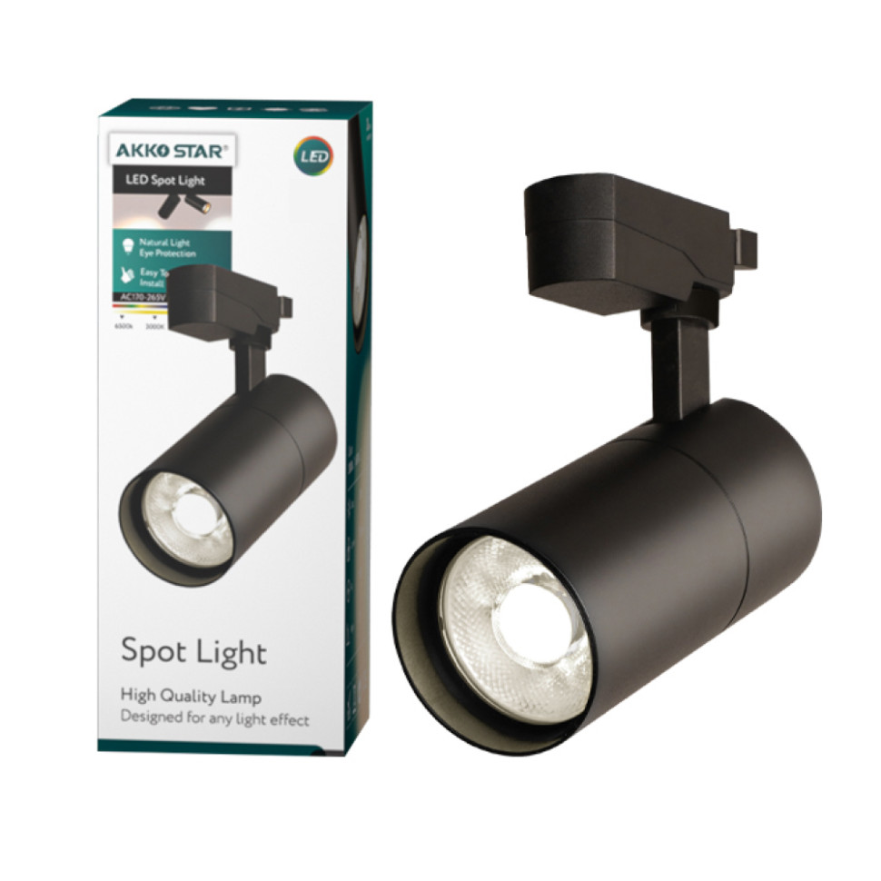 Трековый светильник на шинопровод AKKOSTAR 28W, 2250lm, 3000K, Черный