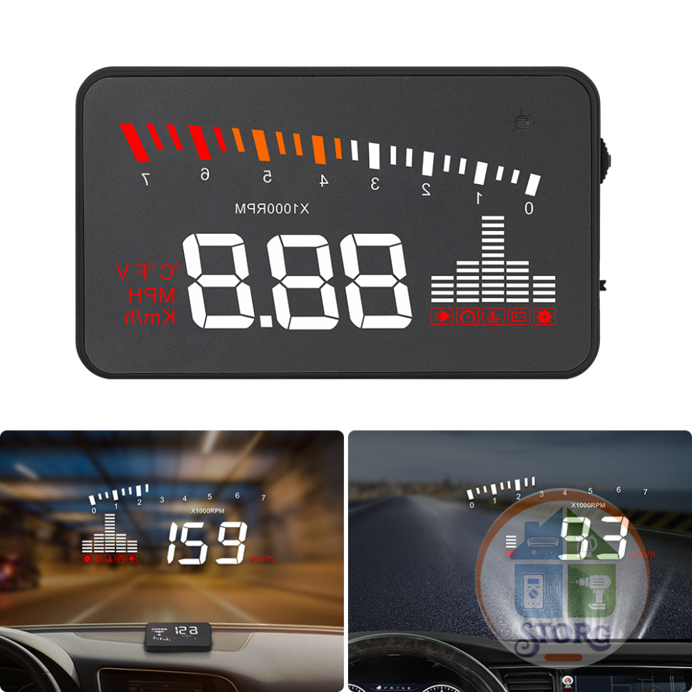 Проекционный дисплей X5 (HUD) с подключением через OBD2
