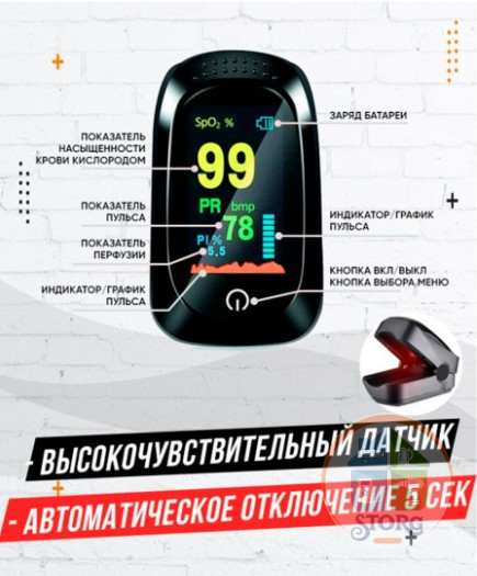 Пульсоксиметр медицинский  Meditre OXY-N1  Измерения уровня кислорода в крови и пульса
