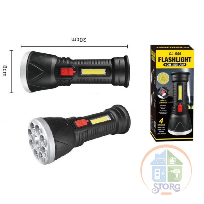 Фонарик+аккумулятор+зарядка Micro STD-1133