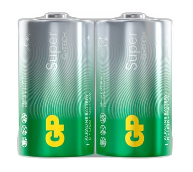 Элемент питания GP LR20/2SH Super G-TECH, 1.5В, алкалиновый