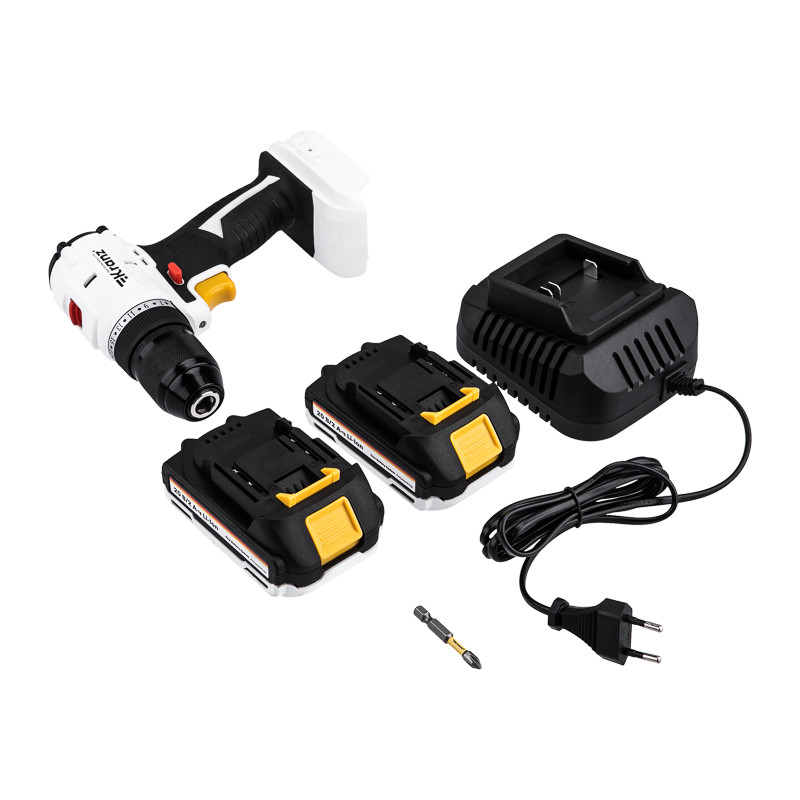 Дрель-шуруповерт KRANZ бесщеточная, аккумуляторная, Li-Ion, 20В, 55 Нм, 2 акк. х 2Ач, в кейсе