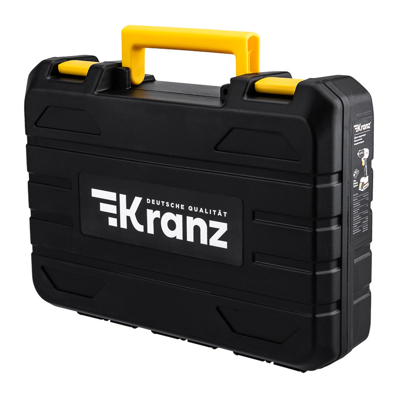 Дрель-шуруповерт KRANZ бесщеточная, аккумуляторная, Li-Ion, 20В, 55 Нм, 2 акк. х 2Ач, в кейсе