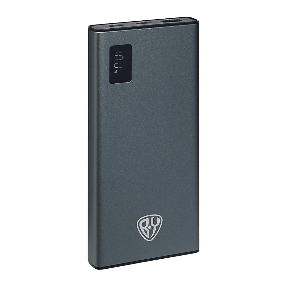 Внешний аккумулятор (Power Bank) BY Voyager, 10000 мАч, 1xUSB-A, 2xUSB-C, 20W, 3A, металл, серый