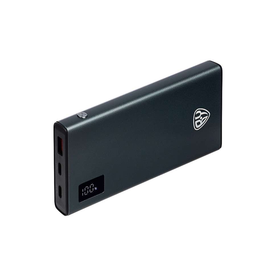 Внешний аккумулятор (Power Bank) BY Voyager, 10000 мАч, 1xUSB-A, 2xUSB-C, 20W, 3A, металл, серый