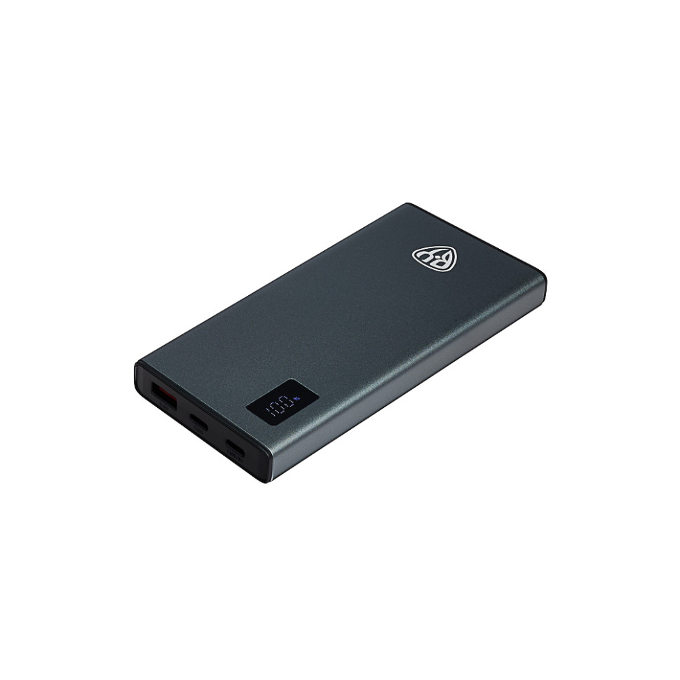 Внешний аккумулятор (Power Bank) BY Voyager, 10000 мАч, 1xUSB-A, 2xUSB-C, 20W, 3A, металл, серый