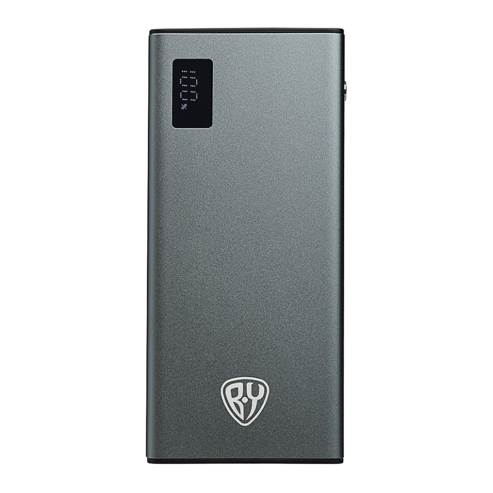 Внешний аккумулятор (Power Bank) BY Voyager, 10000 мАч, 1xUSB-A, 2xUSB-C, 20W, 3A, металл, серый