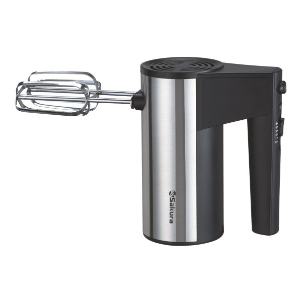 Миксер ручной SAKURA SA-6323SBK Premium, черный/серебр, 400Вт, 5 скоростей, Турбо