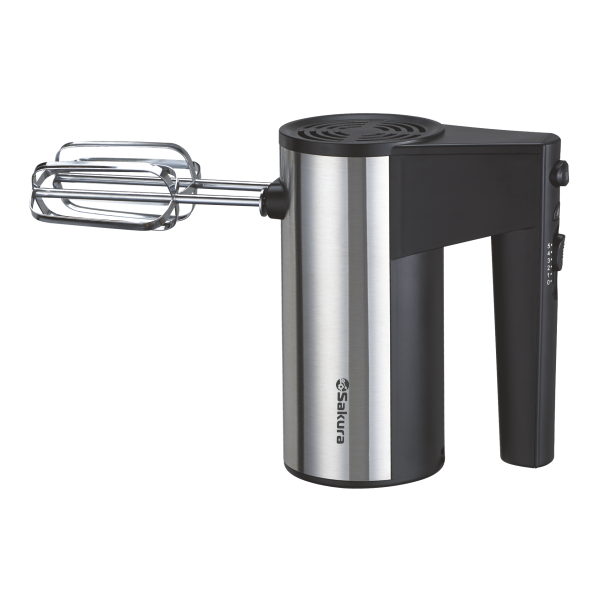 Миксер ручной SAKURA SA-6323SBK Premium, черный/серебр, 400Вт, 5 скоростей, Турбо