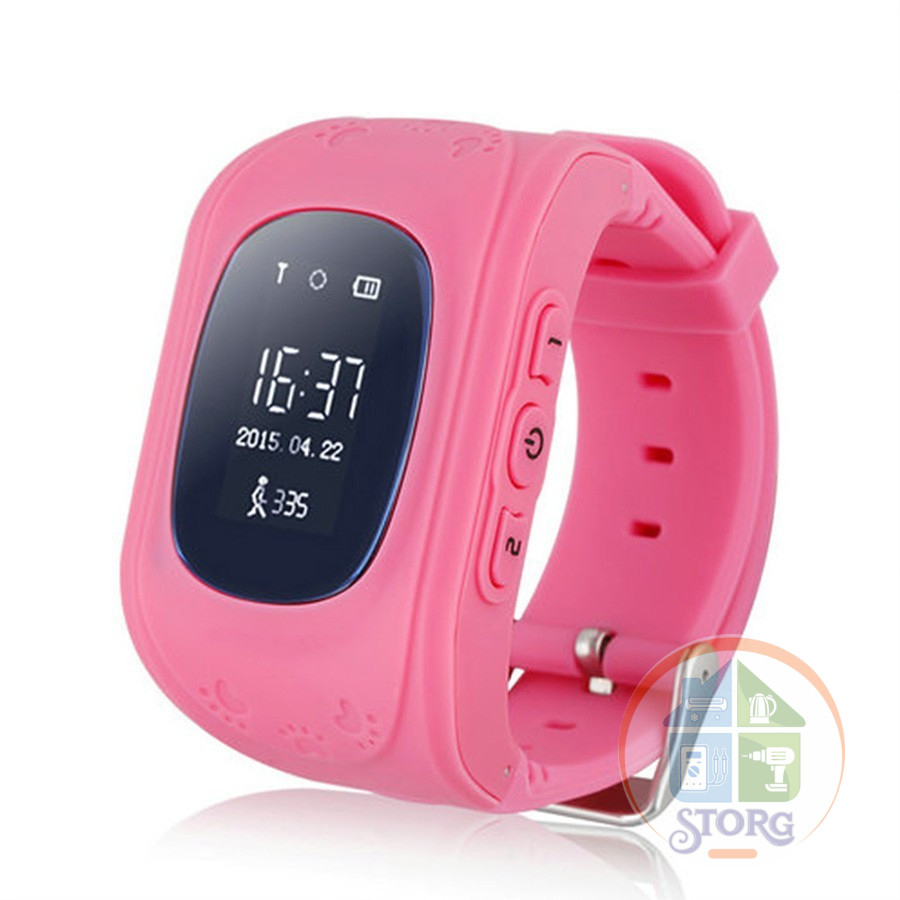 Детские часы телефон с gps трекером Smart baby watch Q50 розовый