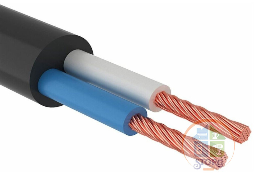 Кабель силовой ПВС 2х2,5 "ВКЗ / Эксперт-кабель" ГОСТ (100м) Черный
