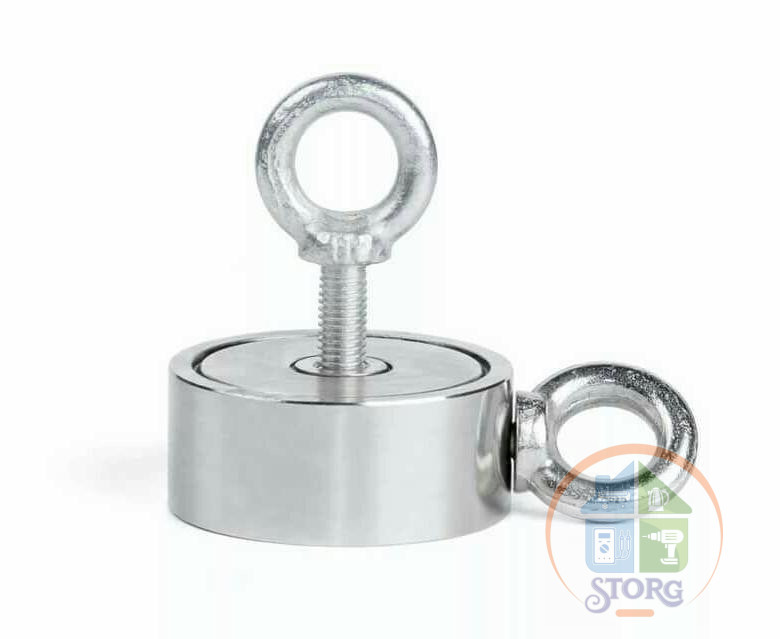 Двухсторонний поисковый магнит S-TORG F-300х2 (MaxPull) 300 КГ ДВА КРЮКА